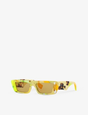 Gucci Womens Yellow Gg1625s Rectangle-frame Acetate Sunglasses In Yellow