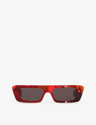 GUCCI: GG1625S rectangle-frame acetate sunglasses
