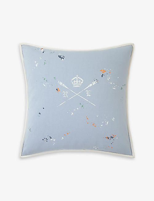 RALPH LAUREN HOME: Clermont regal-emblem cotton cushion cover