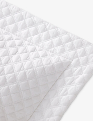 Shop Ralph Lauren Home White Argyle Quilted Organic-cotton Pillowcase