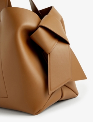 Shop Acne Studios Musubi Leather Tote Bag In Camel Brown