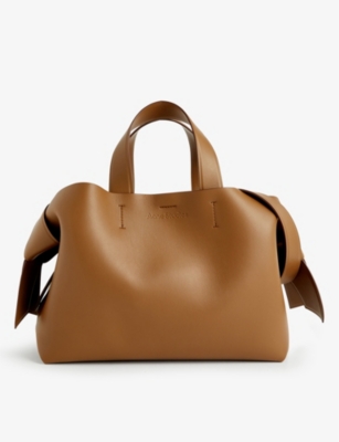 Acne Studios Womens Camel Brown Musubi Leather Tote Bag
