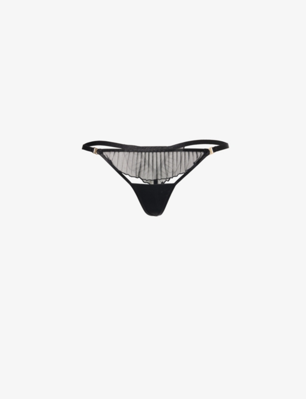 Matisse frilled stretch-mesh thong