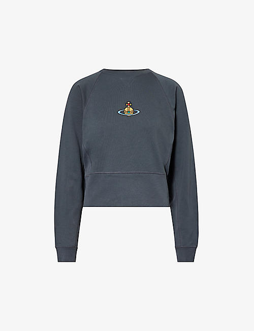 VIVIENNE WESTWOOD: Athletic logo-embroidered cotton-jersey sweatshirt