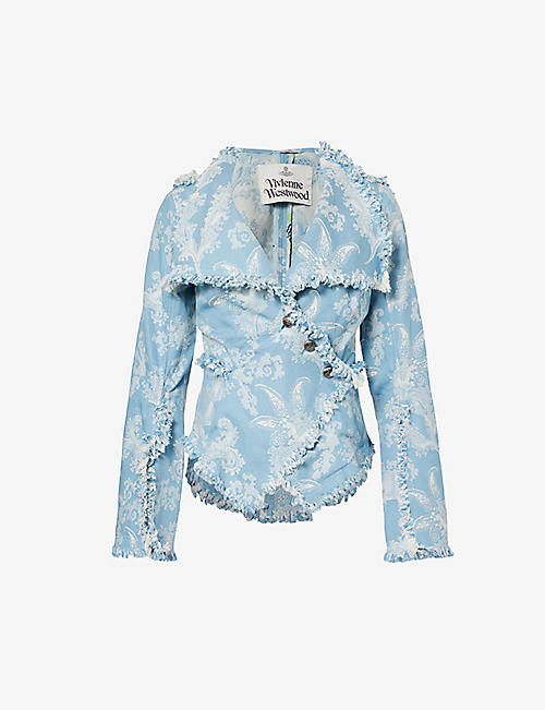 VIVIENNE WESTWOOD: Worth More floral-print regular-fit denim jacket