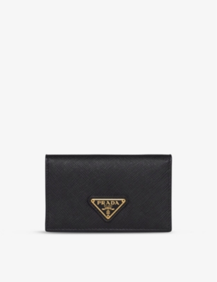 Prada card holder black best sale