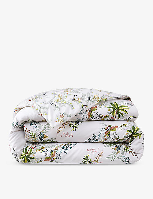 YVES DELORME: Jardins floral-pattern double organic-cotton duvet cover