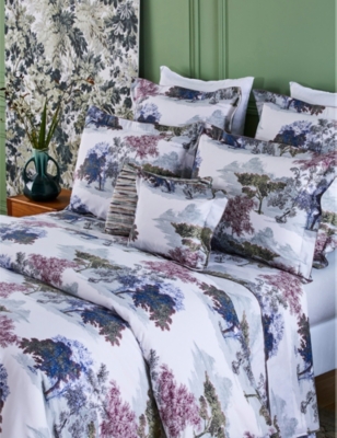 Yves Delorme Multicoloured Parc Tree-print Organic Cotton-batiste Duvet Cover