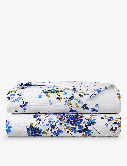 YVES DELORME: Canopee graphic-print quilted organic cotton-blend bed cover
