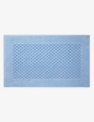 YVES DELORME: Etoile Azur textured-design organic-cotton bath mat 55cm x 90cm
