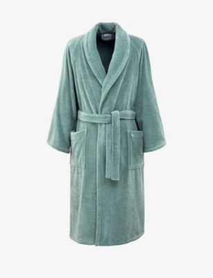YVES DELORME: Etoile Fjord logo-embroidered organic cotton-blend bathrobe