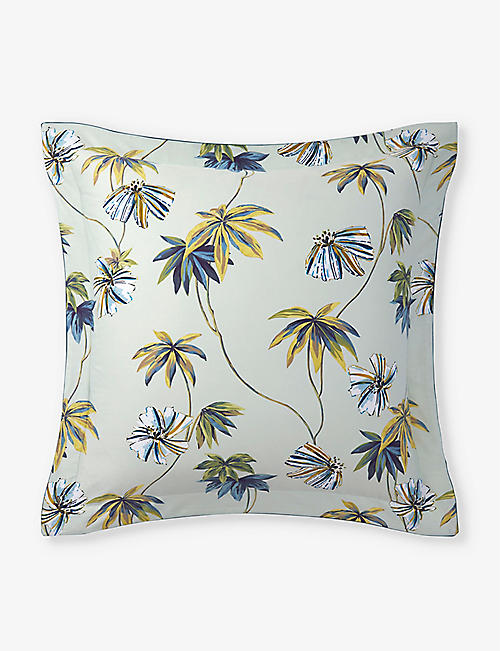 YVES DELORME: Tropical plant-tapestry cotton-blend cushion cover 45cm x 45cm