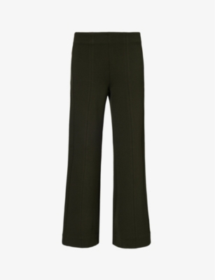 ME AND EM: Elasticated-waist flare-leg mid-rise stretch-woven trousers
