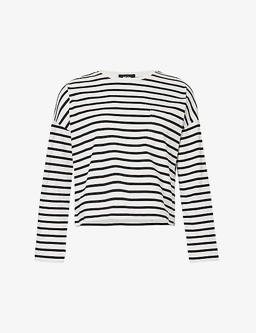 ME AND EM: Striped boxy-fit cotton-jersey top