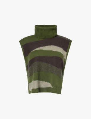 ME AND EM: Detachable roll-collar cashmere knitted vest