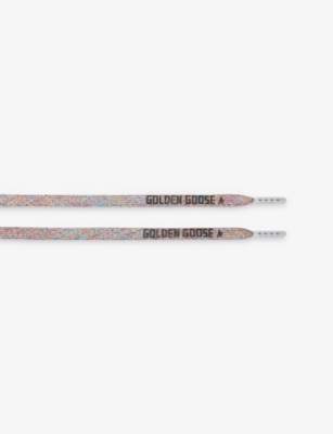 Golden Goose Branded Metallic-thread Woven Laces In Mult/other