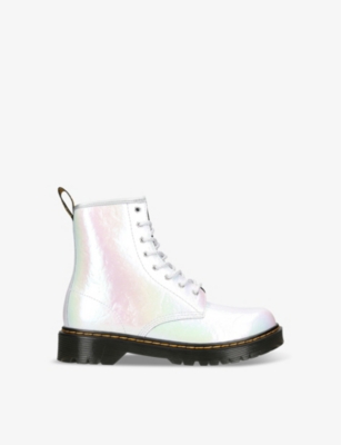 DR MARTENS: Kids' 1460 iridescent leather ankle boots