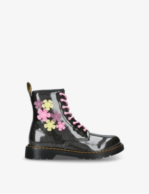 DR MARTENS: 1460 Flowers 8-eye leather boots 9-10 years