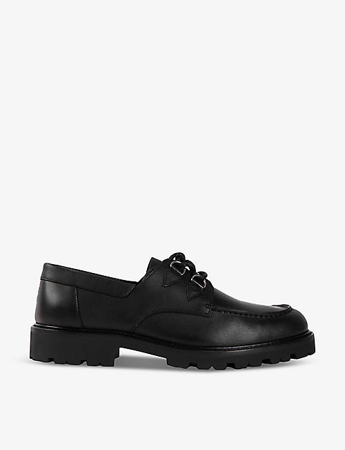THE KOOPLES: Notched-sole lace-up leather loafers