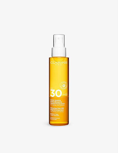 CLARINS: Glowing Sun high-protection hair and body oil SPF 30 50ml