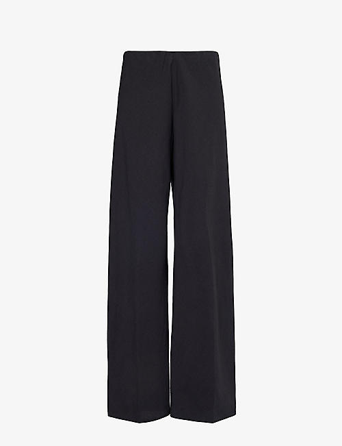 VINCE: Pressed-crease straight-leg mid-rise woven trousers