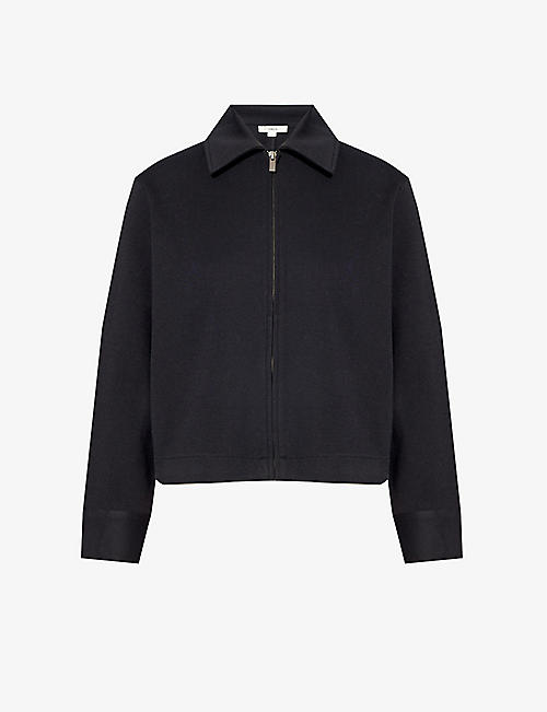 VINCE: Collared boxy-fit stretch cotton-blend jacket