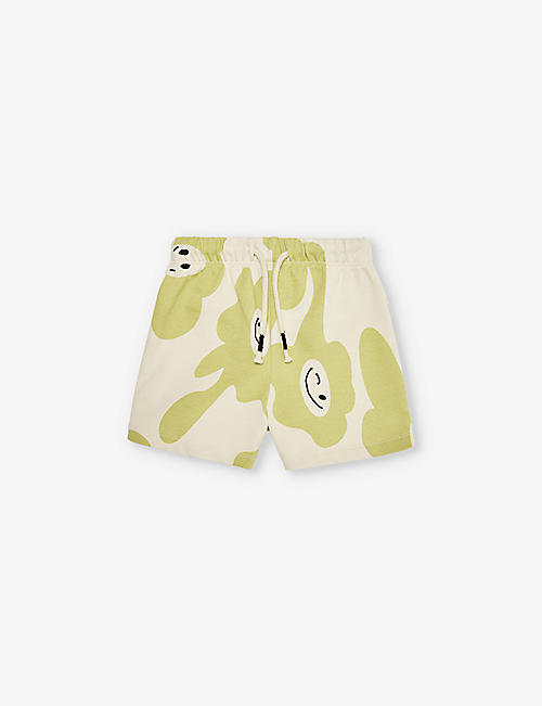 CLAUDE & CO: Smiley Splodge graphic-print organic-cotton shorts 6 months - 4 years