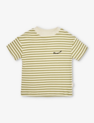 CLAUDE & CO: Milking It stripe-print stretch organic-cotton T-shirt 6 months - 4 years