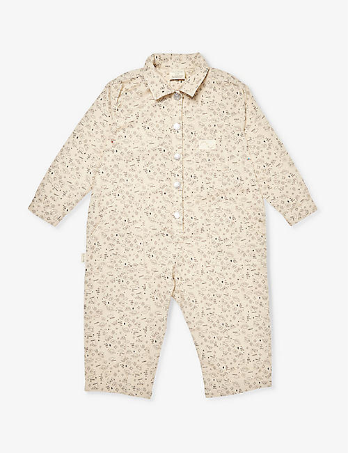 CLAUDE & CO: Daydream floral-pattern organic-cotton overall 6 months - 4 years