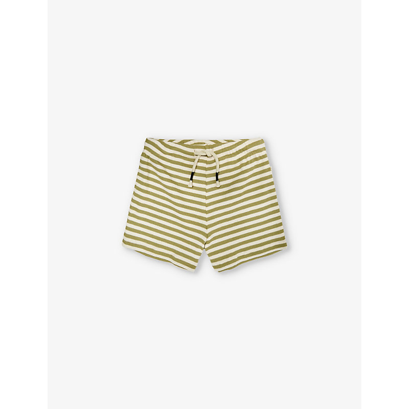 Shop Claude & Co. Claude & Co Multi Striped Drawstring-waist Stretch Organic-cotton Shorts 6 Months - 4 Years