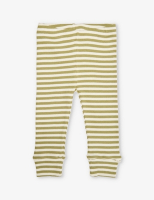 CLAUDE & CO: Stripe-print ribbed stretch organic-cotton leggings 0-12 months