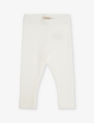 Mar Mar Copenhagen Babies'  Gentle White Ribbed-texture Cotton-blend Leggings 2-9 Months