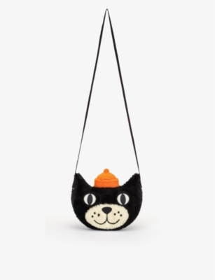 JELLYCAT: Kids' Jellycat 25th Anniversary cat-embroidered woven cross-body bag
