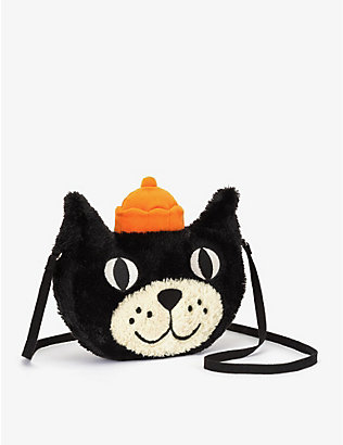 JELLYCAT: Kids' Jellycat 25th Anniversary cat-embroidered woven cross-body bag
