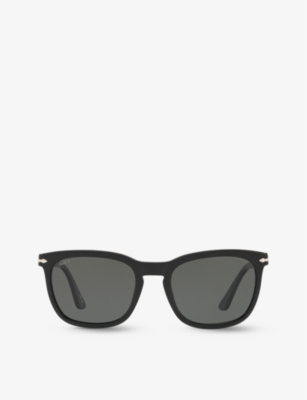 Shop Persol Womens Black Po3193s Square-frame Acetate Sunglasses