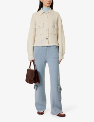 Shop Barrie Womens Canvas Niveous Flap-pocket Regular-fit Cashmere And Cotton-blend Jacket
