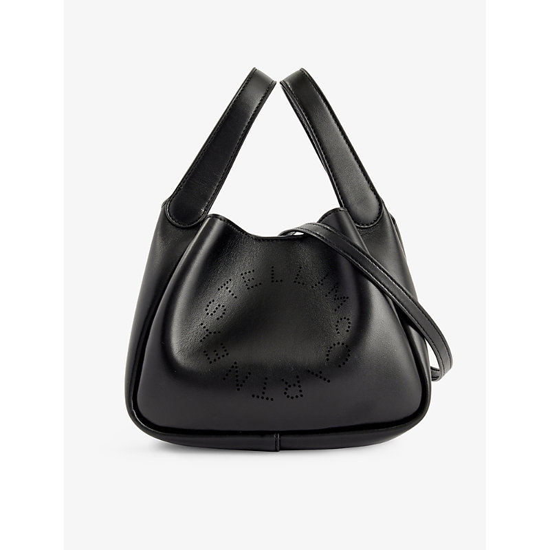 Stella Mccartney Logo Tote Shoulder Bag In Black