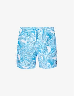 SPEEDO: Graphic-pattern mid-rise swim shorts