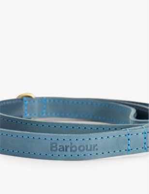 Logo-debossed leather dog collar