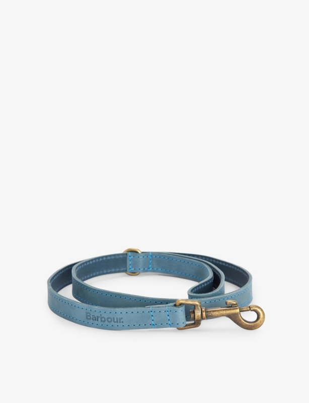 Logo-debossed leather dog collar