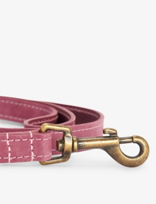 Logo-debossed leather dog collar