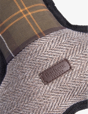 BARBOUR: Hedgehog logo-patch checked woven dog toy