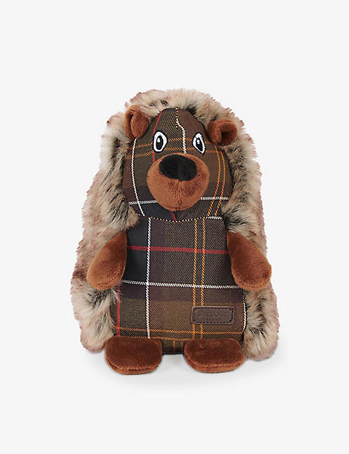 BARBOUR: Hedgehog logo-patch checked woven dog toy
