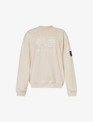 P.E NATION: Heads Up logo-print organic-cotton sweatshirt