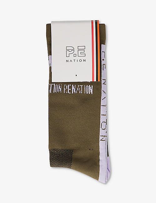 P.E NATION: Backline branded stretch-woven blend socks
