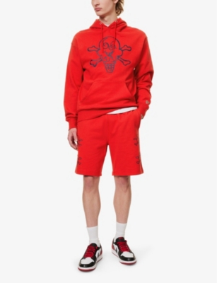 Shop Icecream Men's Red Cones And Bones Graphic-print Cotton-jersey Shorts