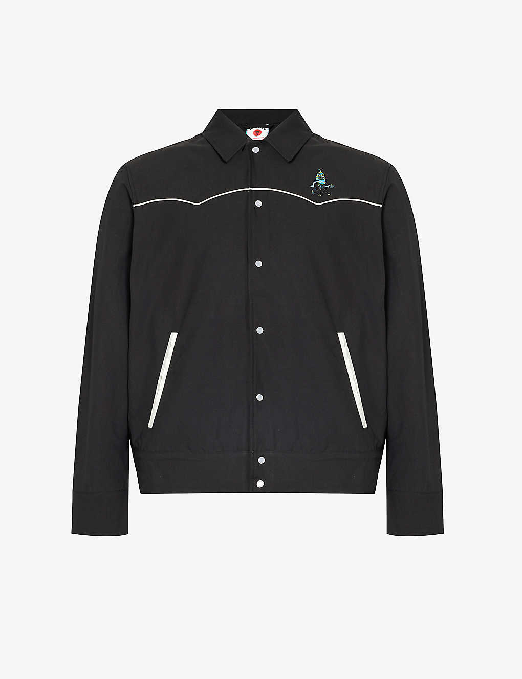 Icecream Mens Black Logo-embroidered Cotton-blend Overshirt