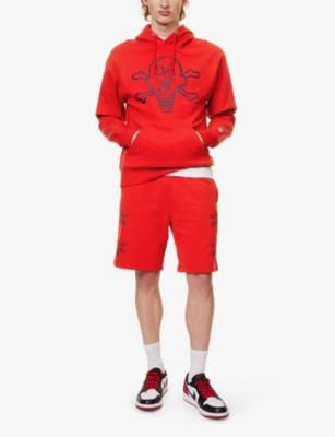 Shop Icecream Men's Red Cones And Bones Graphic-print Cotton-jersey Hoody