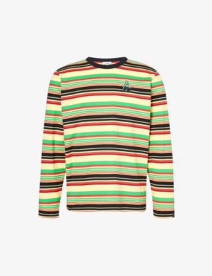 Icecream Mens Multi Striped Brand-embroidered Long-sleeved Cotton-jersey T-shirt