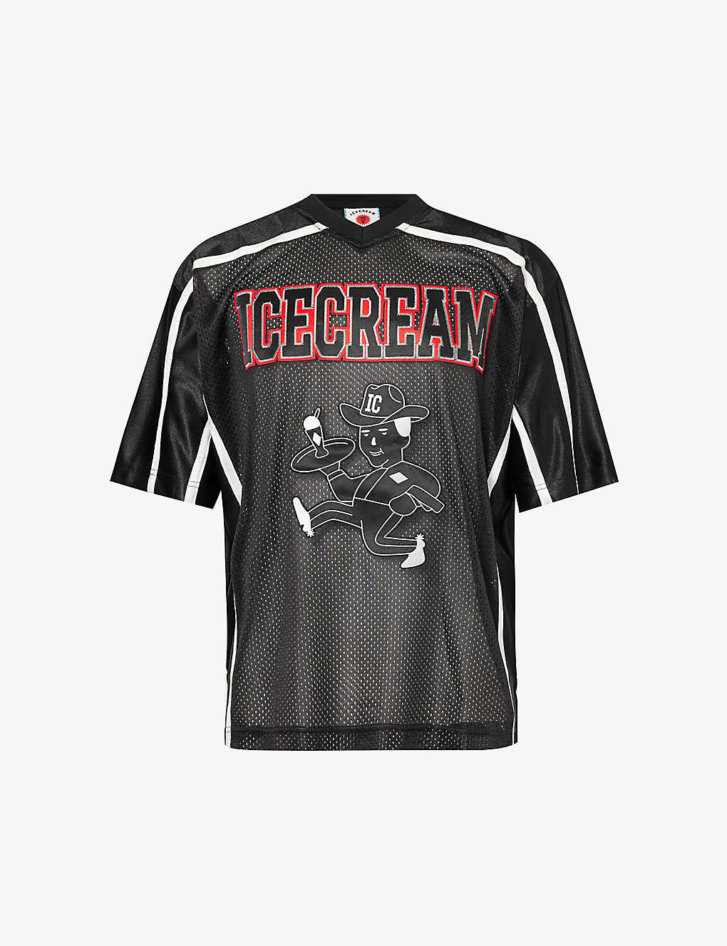 Icecream Black Football Jersey T-shirt
